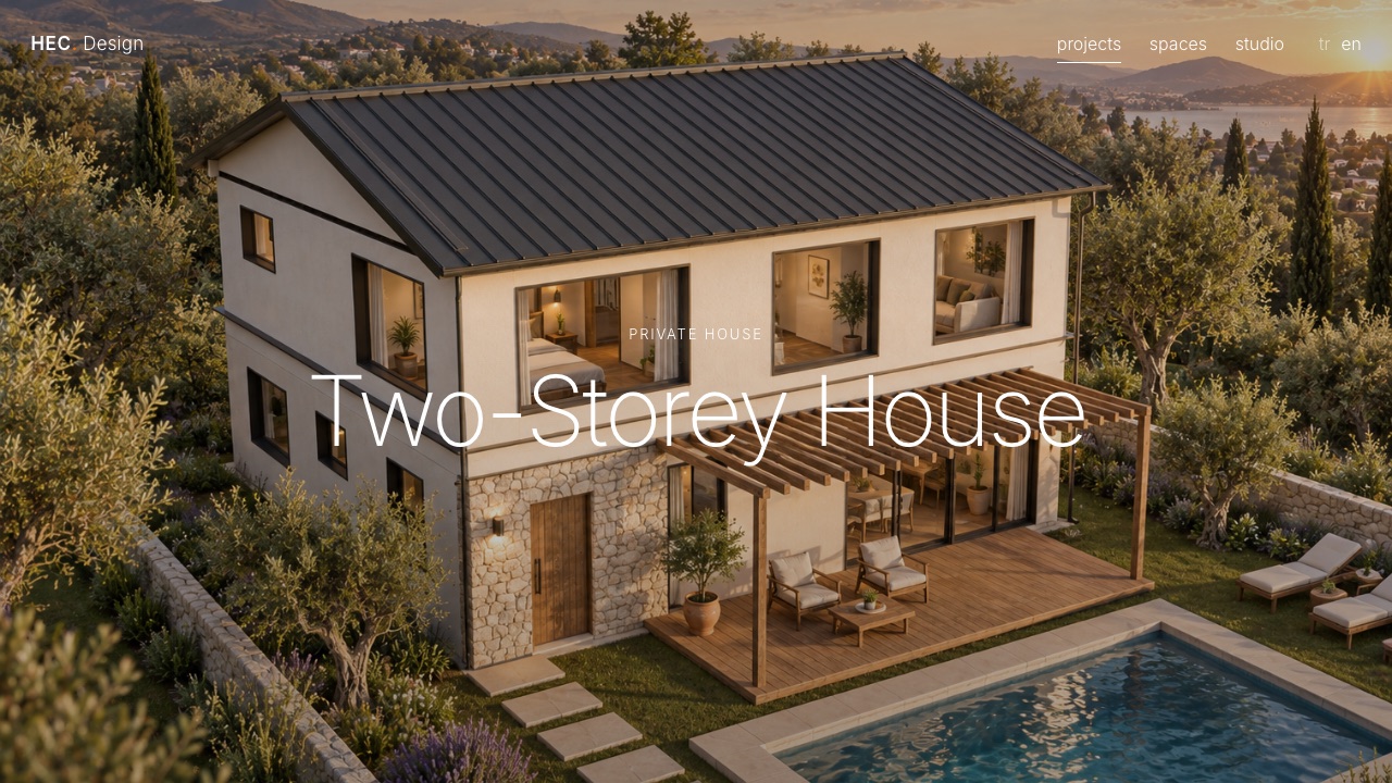 Two-Storey House project page opening full screen